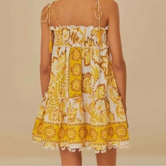 Farm Rio Off-White Aura Floral Mini Dress - Picture 2 of 5